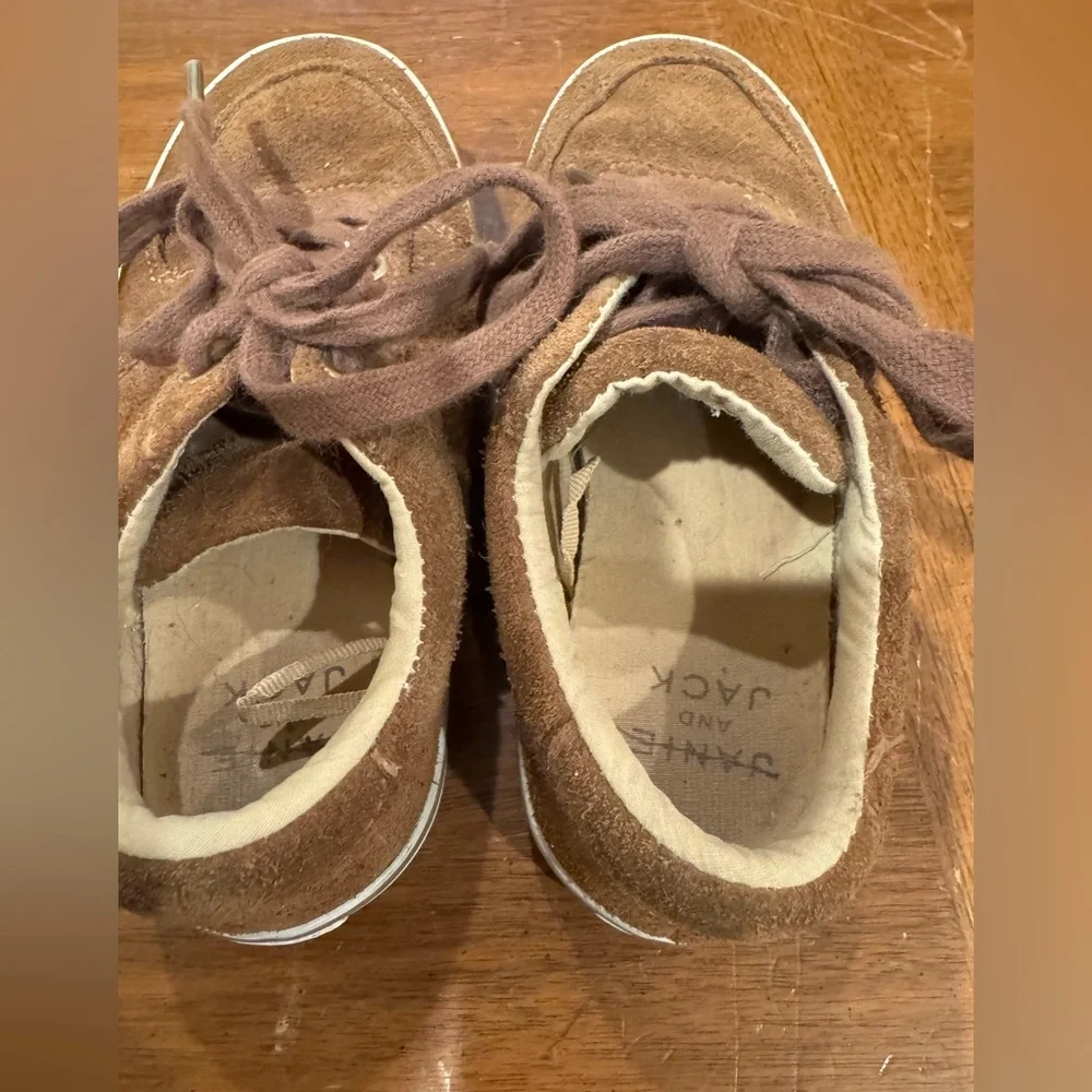 Janie & Jack Brown Suede Sneakers Little Boy Size 10
